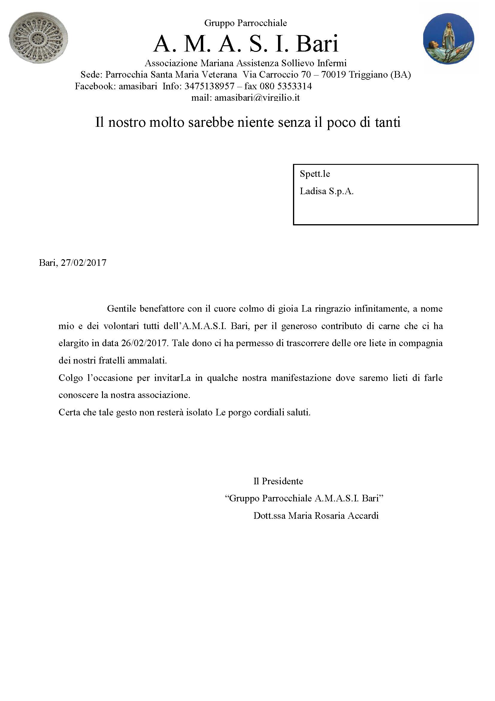 A.M.A.S.I. Bari - Associazione Mariana Assistenza Sollievo Infermi