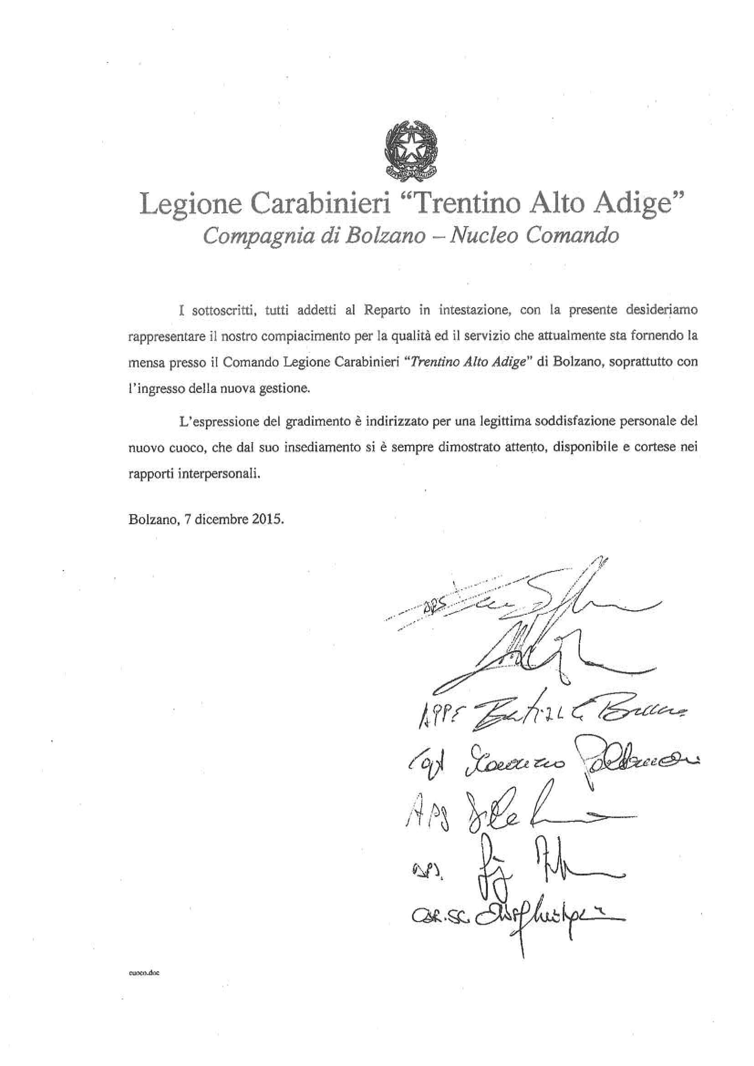 COMPAGNIA DI BOLZANO - NUCLEO COMANDO