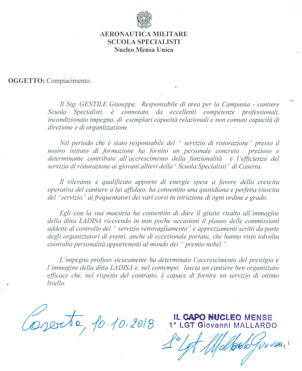Aeronautica Militare | compiacimento